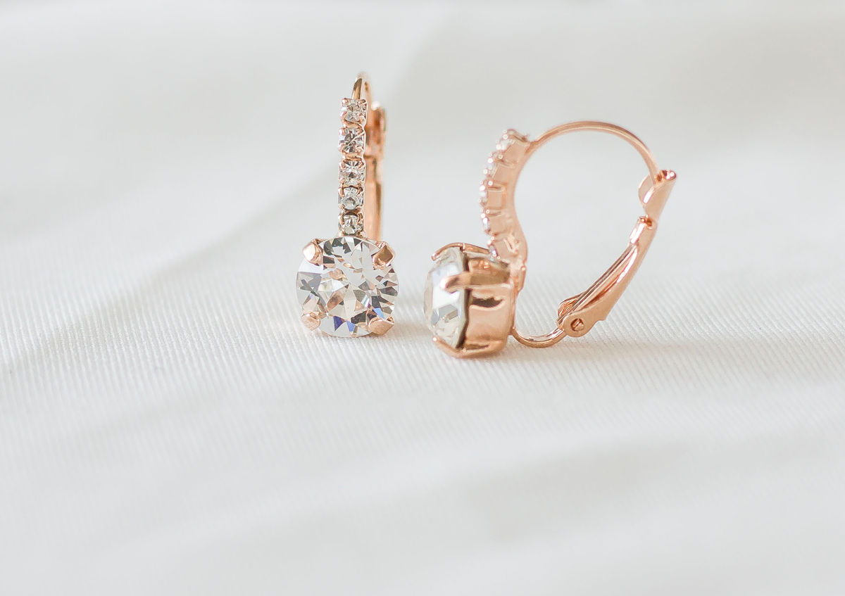Sparkling Lady Drops, jewelry designed and made by Sarah Gauci in Malta. 16K gold plated, Rose Gold, Gold or Silver plated.