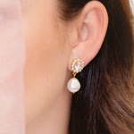 Pearl & Crystal Wedding Earrings by Sarah Gauci