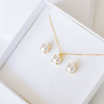 Bridesmaid Pearl Gold Jewelry Set 