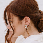 18k gold plated wedding earrings by Sarah Gauci