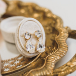 Gold Plated Bridal teardrop Earrings in crystal