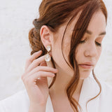 Teardrop Gold Statement Bridal Earrings Malta Sarah Gauci