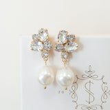 Pearl bridal earrings handmade by Sarah Gauci