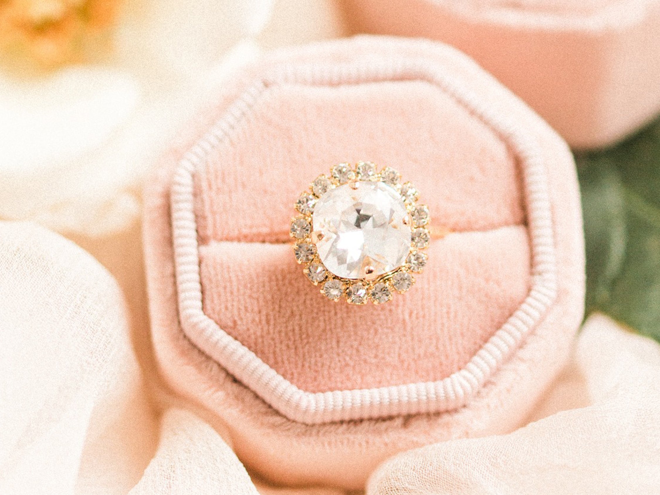 Sparkling Majesty ring, jewelry designed with Glamour, royalty and elegance in mind by Sarah Gauci in Malta. Rose Gold Plated.